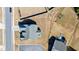 Aerial view of the property showcasing a spacious backyard, in-ground pool, and neighborhood layout at 25 Bourne Dr, Franklinton, NC 27525