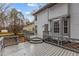 Spacious back deck with gray wood and unique railing on a well-maintained home at 2616 Constitution Dr, Raleigh, NC 27615