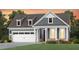 Charming two-story home with blue siding, white trim, dormer windows and an attached two-car garage at 294 Arcadius Dr, Clayton, NC 27520
