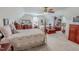 Spacious bedroom with carpet, two beds, ceiling fan, and furnishings at 3134 Magnolia Ln, Stem, NC 27581