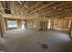 Interior view of a home under construction, showcasing open framing and high ceilings at 327 S Main St, Four Oaks, NC 27524
