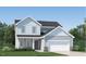 Charming two-story home featuring board and batten siding, complemented by a two-car garage and well-manicured landscaping at 536 Morning Light Dr, Angier, NC 27501