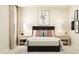 Bedroom featuring a bed with pillows, bedside tables, and decor at 536 Morning Light Dr, Angier, NC 27501