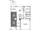 Layout of the first floor, including kitchen, dining, great room, bedroom, and two-car garage at 1233 Dimaggio Dr # 7, Raleigh, NC 27616