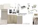 Selection of neutral kitchen design finishes with classic gray stain at 249 Tidal Pool Way, Cary, NC 27519