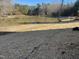 Scenic backyard view of a serene pond, surrounded by natural landscaping and mature trees at 3204 Overlook Ct, Burlington, NC 27215