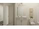 Clean bathroom featuring a vanity with white cabinets and a toilet at 532 Morning Light Dr, Angier, NC 27501