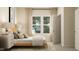 Bright bedroom featuring neutral color palette, large windows, and stylish modern furnishings at 532 Morning Light Dr, Angier, NC 27501