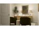 Cozy home office with sleek desk setup, decorative lamps, and comfortable chairs at 532 Morning Light Dr, Angier, NC 27501