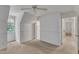 Bedroom featuring a ceiling fan and a doorway with a window with ample light at 1031 Wait Ave, Wake Forest, NC 27587