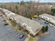 Aerial view of multi-Gathering exteriors, parking, and landscaping, presenting a well-maintained community, great visibility at 11425 Shadow Elms Ln, Raleigh, NC 27614