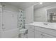 Bathroom with a tub/shower combo and single vanity at 2482 Golden Forest Dr, Franklinton, NC 27525