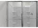 A clear glass shower with built-in shelving at 40 Rolling Banks Dr, Louisburg, NC 27549