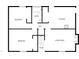 Floor plan layout of the home's first story including a kitchen, bathroom, bedrooms and living room at 101 Madeline Ct, Youngsville, NC 27596