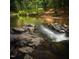 Scenic river view with rocks, trees and flowing water at 1021 Prominence Dr., Homesite 20, Durham, NC 27712