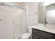 Modern bathroom with a glass-enclosed shower and sleek vanity at 264 Big Bradley Dr, Wendell, NC 27591