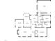 First floor architectural floor plan featuring the kitchen, bedrooms, and living room at 3337 Scarlet Oak Dr, Mebane, NC 27302