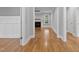 Spacious living room with hardwood floors, fireplace, neutral walls, and a ceiling fan at 3909 Cedar Knolls Dr # 6, Youngsville, NC 27596