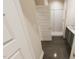 Bathroom showcasing a glass enclosed shower with subway tile, dark tile floors, and a white vanity at 3928 Willow Gate Way, Raleigh, NC 27604