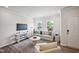 Bright living room with ample natural light, comfortable seating, and a modern entertainment center at 683 Mirkwood, Apex, NC 27523