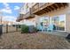 Townhome backyard with a fenced yard, patio and outdoor seating at 1014 Falling Rock Pl, Durham, NC 27703