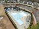 An aerial view of the community pool at 1217 Maroon Dr, Durham, NC 27713