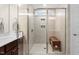 Modern bathroom featuring a glass-enclosed shower with a built-in bench at 2981 Thurman Dairy Loop, Wake Forest, NC 27587
