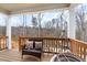 Enjoy the view on this charming patio with comfortable outdoor furniture at 2981 Thurman Dairy Loop, Wake Forest, NC 27587