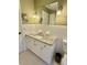 Bathroom featuring subway tile, lighting and a vanity with granite counters at 325 Old Salem Rd, Roxboro, NC 27573