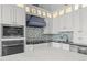 Gourmet kitchen with stainless steel appliances and beautiful mosaic backsplash at 500 N Duke St # 55-103, Durham, NC 27701