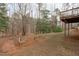Private backyard with lush trees and a glimpse of the house, creating a peaceful retreat at 5512 Spring Bluffs Ln, Raleigh, NC 27606