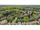 Aerial view showcasing the community, lush greenery, and well-maintained townhomes in a desirable neighborhood at 638 Village Lake Dr, Mebane, NC 27302