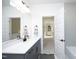 Bright bathroom showcasing a gray vanity, modern fixtures, and stylish design, perfect for a growing Gathering at 1005 Whistler St, Durham, NC 27713