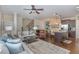 Open-concept living area flows into the dining room and kitchen, perfect for entertaining at 1018 Tranquil Creek Way, Wake Forest, NC 27587