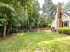 Lush backyard featuring a well-maintained lawn and fenced-in area, perfect for outdoor enjoyment at 104 Pinecroft Dr, Raleigh, NC 27609