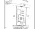 Plot map showing property boundary lines, setbacks, and street access details at 109 Hiddenite Pl, Holly Springs, NC 27540