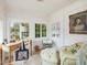 Cozy sunroom with whitewashed walls, bright windows, and comfortable seating at 201 W Park Dr, Raleigh, NC 27605