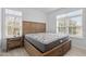 Bedroom featuring a wood bed frame, side table, and bright windows at 405 N Hyde Park Ave, Durham, NC 27703