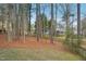 Wooded backyard with trees and a view of neighboring houses at 4436 Talcott Dr, Durham, NC 27705