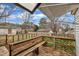 Backyard featuring a deck area with bench seating and view of the fenced-in yard at 5002 Kendridge Dr, Durham, NC 27712