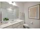 Bright bathroom featuring a single sink vanity, ample countertop space, and neutral wall art at Tbd Merle Dr, Wendell, NC 27591