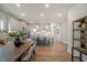 Spacious open floorplan with a kitchen featuring a large island and modern appliances at 15 Merle Dr, Wendell, NC 27591