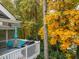 Inviting back deck with comfortable seating, grill, and serene wooded views at 10 Marchmont Ct, Durham, NC 27705