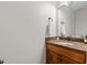 Cozy bathroom with a granite countertop vanity and neutral wall paint at 1328 Wakefield Farm Rd, Zebulon, NC 27597