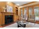 The living room features a fireplace and built-in shelving at 3605 Camp Mangum Wynd, Raleigh, NC 27612