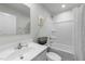 Clean bathroom featuring a single vanity, toilet, and tub with shower at 45 Florentine Ct, Angier, NC 27501