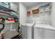 Well-organized laundry room features modern appliances and ample storage shelving for maximum convenience at 45 Florentine Ct, Angier, NC 27501