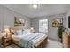 Bedroom featuring a wooden bed frame, matching nightstands, and gray walls at 453 Deer Vw, Sanford, NC 27332