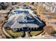 An aerial view shows the community center and pool, amenities enhancing the neighborhood's appeal and recreational options at 1109 Hemby Ridge Ln, Morrisville, NC 27560