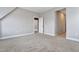 The bedroom has neutral carpet, light grey walls and white trim, offering a bright and airy feel at 1109 Hemby Ridge Ln, Morrisville, NC 27560